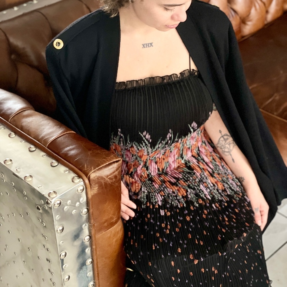 Vintage Sunray pleated cdress w/ spaghetti straps - Picture 3 of 16